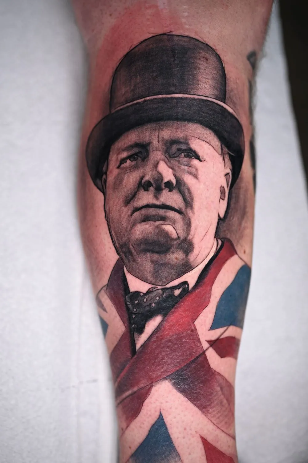 Traditional rose tattoo Glasgow old-school style