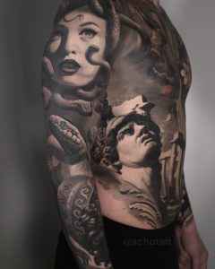 Black-Grey-Portrait- Tattoo-in-Glasgow