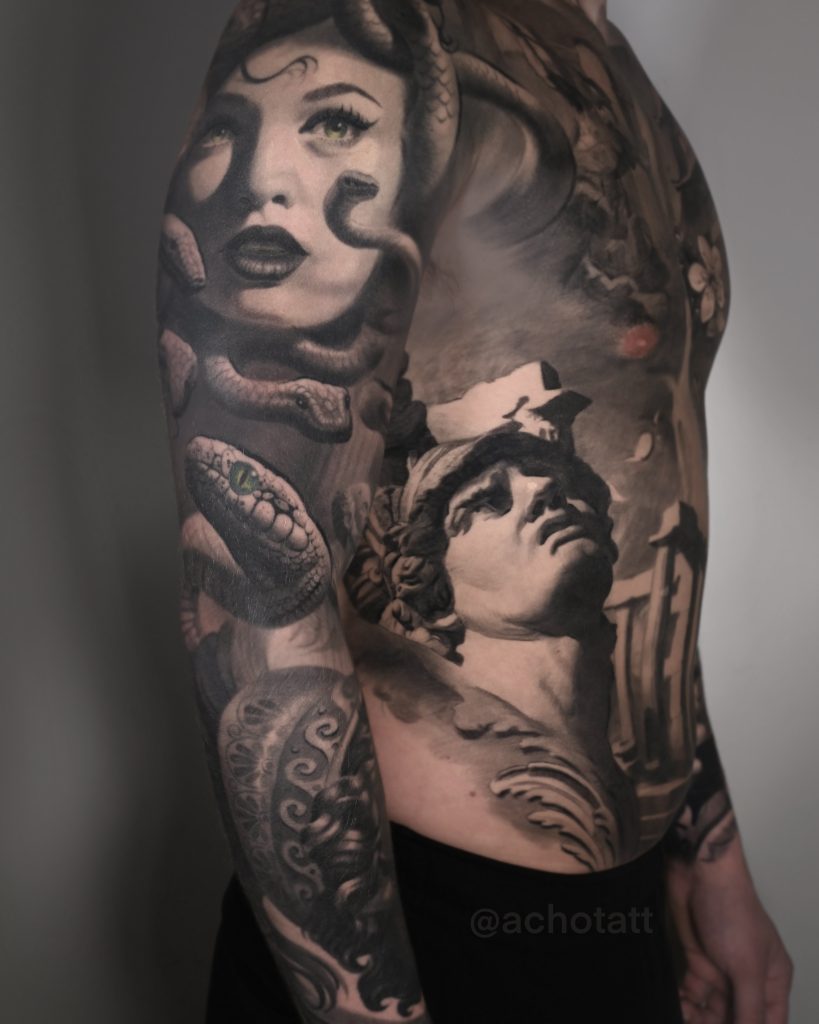 Black-Grey-Portrait- Tattoo-in-Glasgow